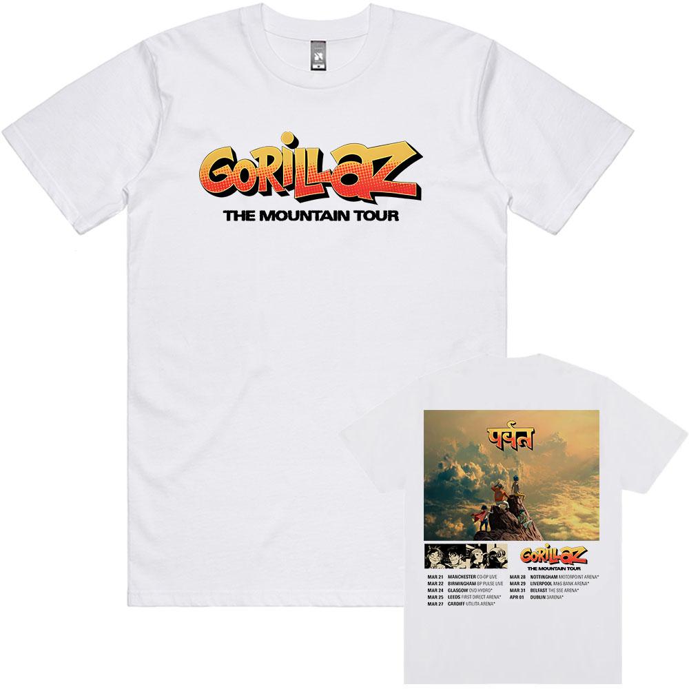 

Gorillaz The Mountain Tour 2026 Футболка Короткий Рукав Вільна Чоловіча/Жіноча Футболки Мода Вільний Унісекс Вуличний Одяг Хіп-Хоп Одяг XL