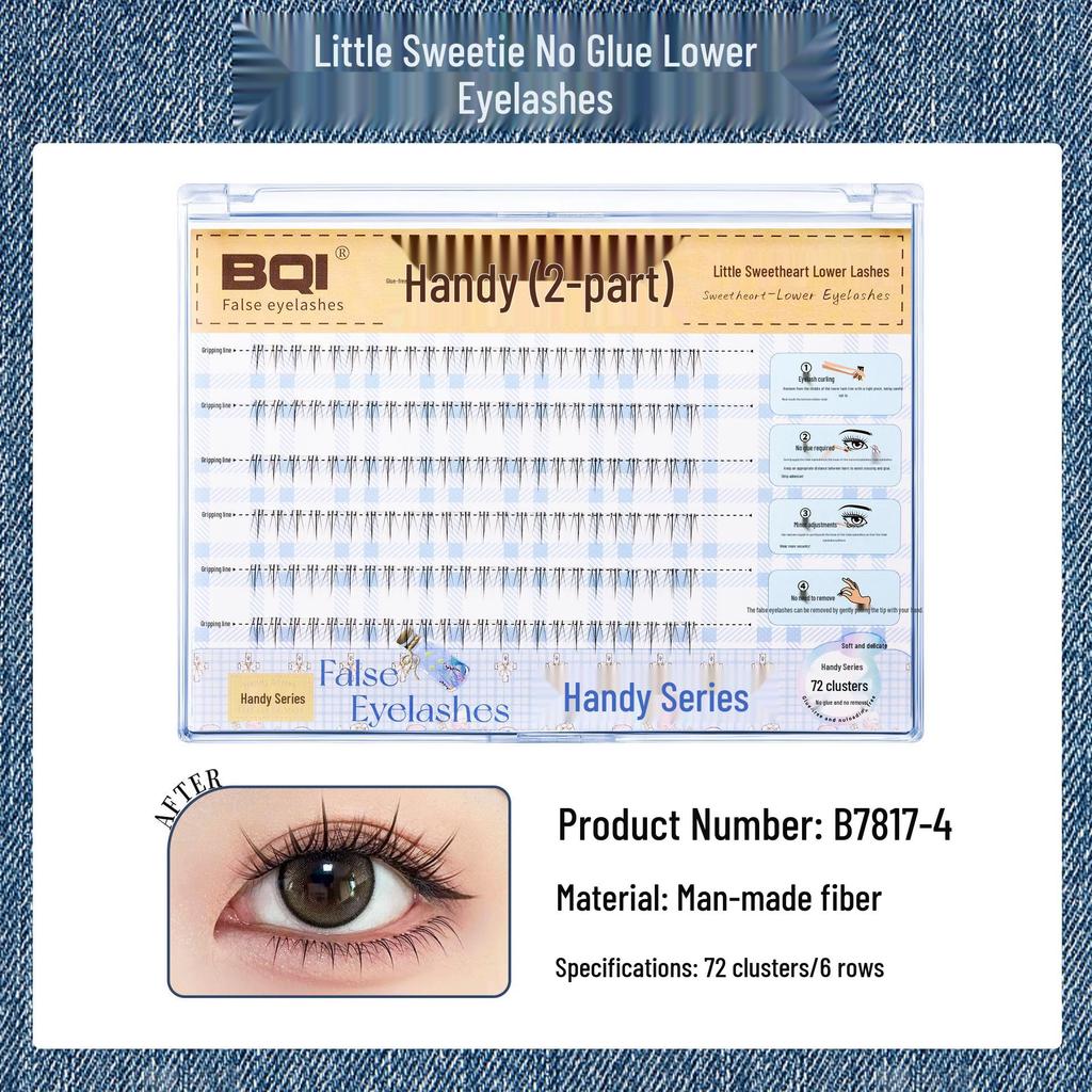 Eyelash Book: Adhesive-Free False Eyelashes - 10 Rows of Individual Upper & Lower Clusters for Beauty Makeup