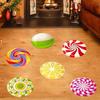 Christmas Series Decor New Arrival Candy Pattern Shape Floor Stickers Living Room Bedroom Floor Decor Wall Stickers Accessories