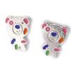Altesse [K6400] - Multicolored 'Ourson' Silver Earrings