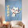Inoue Toro Niedliche Katze Hippie Wandteppich Bohème Stil Wandbehang Weicher Stoff mit Lebendigem Druck Perfekt für Wohnzimmer Schlafzimmer