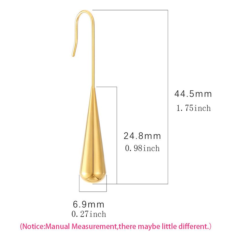 Waterproof Real Stainless Steel Waterdrop Pendant Ear Hook Hollow Long Drop Earrings Daily Chic Fashion Jewelry Gifts For Ladies