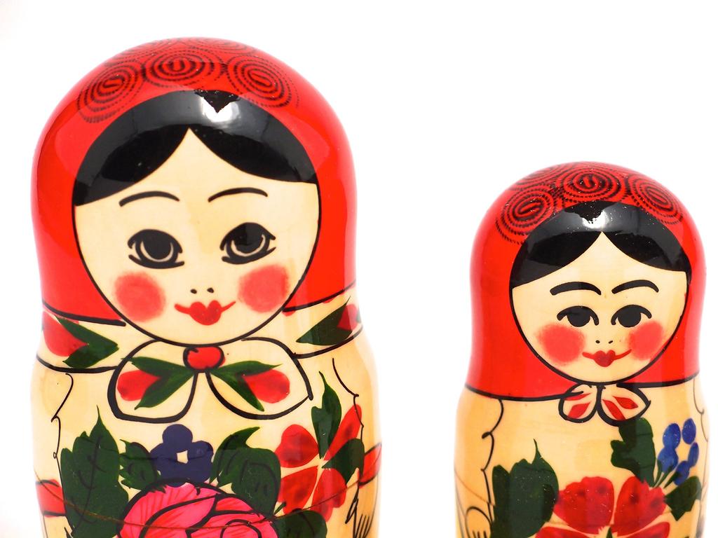 Semenov Matryoshka Set of 6 Traditional Red Patterns [Russian Goods]