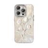 The White Tulip Chain Is Suitable for The Apple 16pro Tulle Phone Case with Bracket 15 High-end Feel 14/13 Lens Film