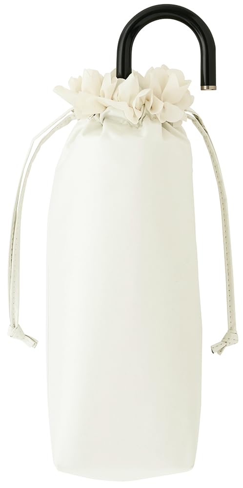 Because Folding Sun and Rain UV Light PU Heat Umbrella, Umbrella, Women's, Protection, Blocking, Ruffled, Cut, Mini, White, B-095657