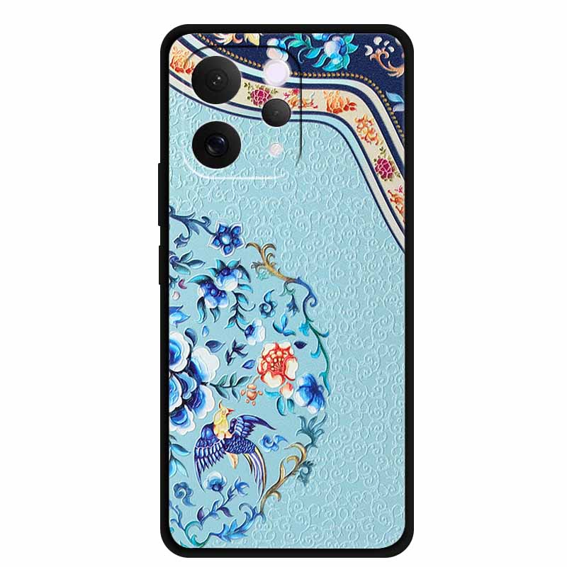 For Vivo S50 5G Case 3D Emboss Flower Black Silicone Soft Back Cover Case For Vivo S50 2025 Phone Case 6.59" Coque V2528A Fundas