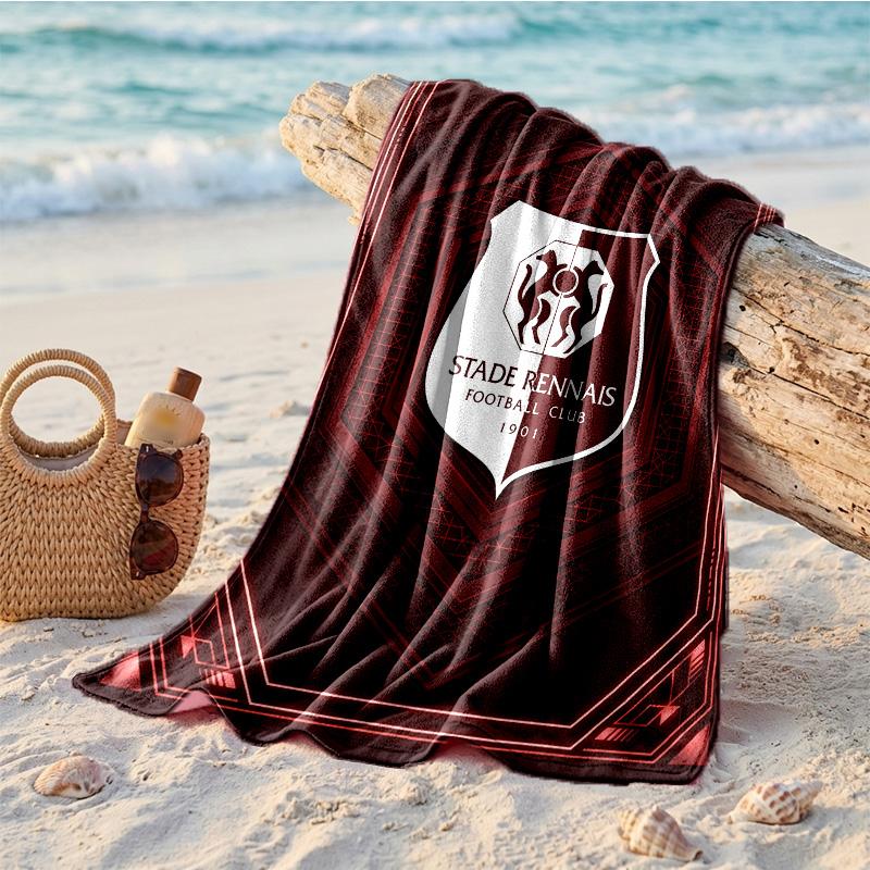Stade Rennais FC Print Microfiber Beach Towel Quick Dry Absorbent Large Towel For Beach Swimming Travel
