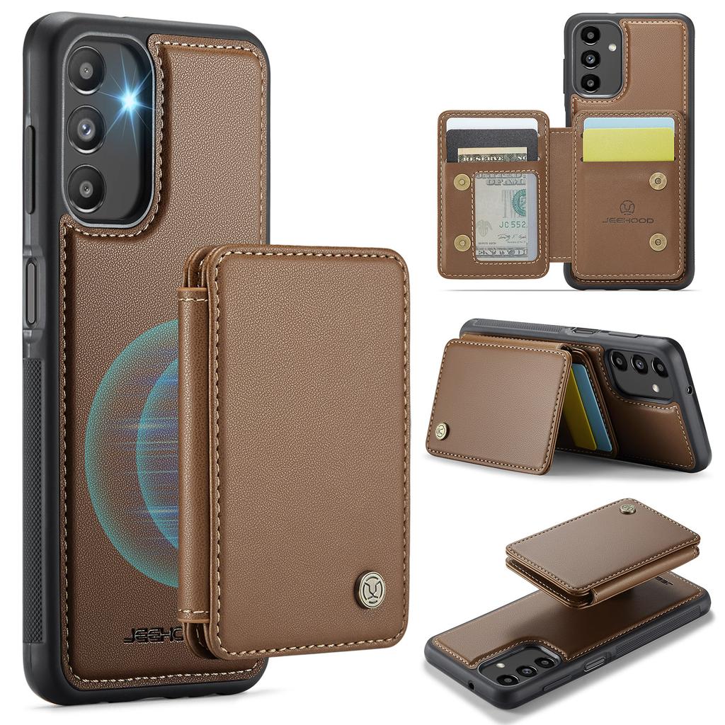 JEEHOOD J05 For Samsung Galaxy A13 5G Case Leather Mobile Cover with Detachable Magnetic Card Bag