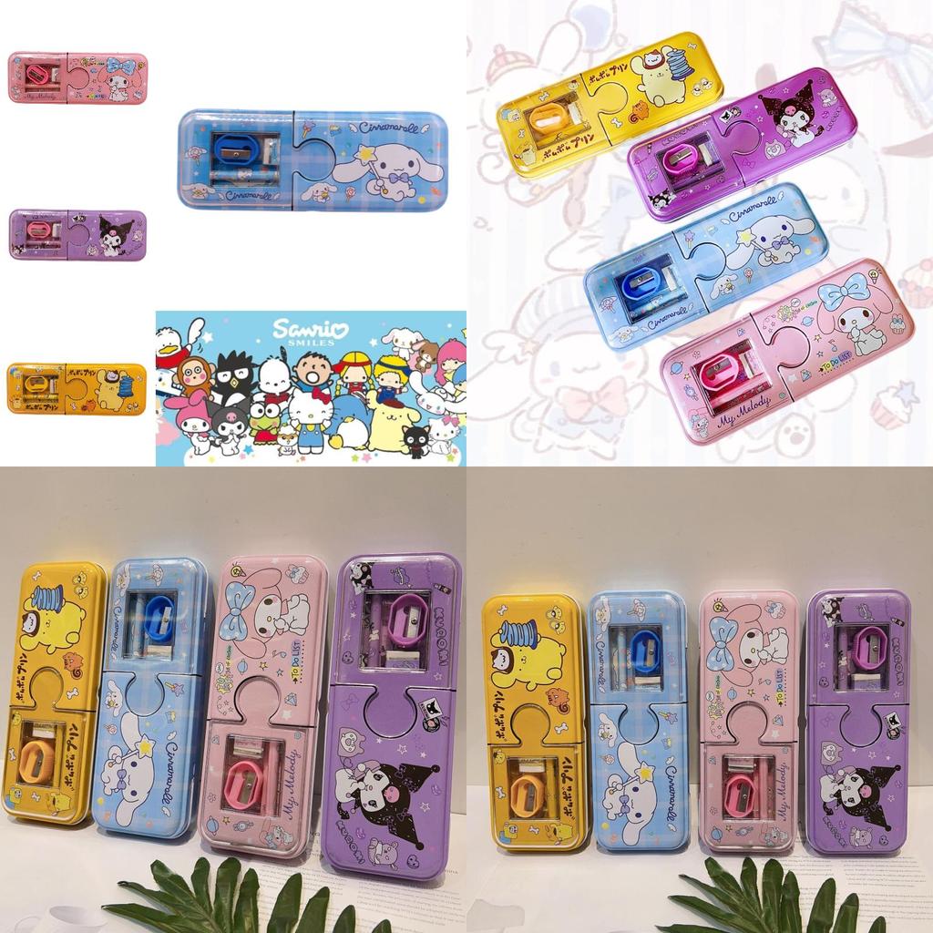 Creative Pencil Case Kit For Elementary Students Cartoon Iron Box With Complete Stationery Set