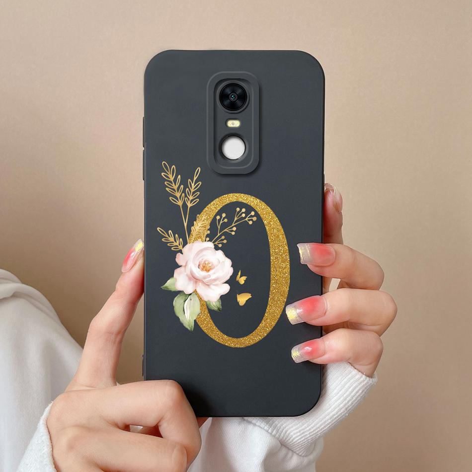 For Redmi 5 Plus Note5 Cases Shiny A-Z Letter Liquid Silicone Anti Drop Phone Protective Back Covers For Redmi5Plus Note5 Funda