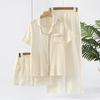 Women's Two Piece Set Round Neck Long Sleeve Tops Elastic Band Trousers Pajama Set Leisure Suit