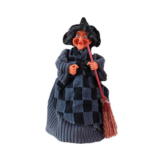 Halloween Witch Ornaments Spooky Witches Figures with Broomsticks Desktop Statue for Haunted House Party Decor
