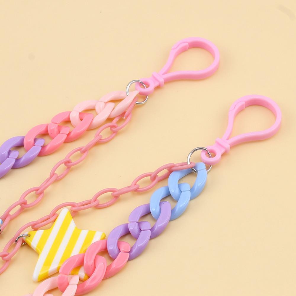 Double Layer Star Belt Chain Acrylic Cross Pants Chain Resin Heart Waist Chain Jeans Decor