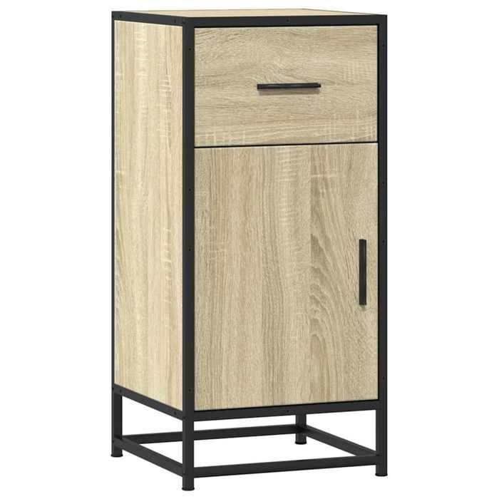 VidaXL Buffet chêne sonoma 35,5x35x76 cm bois d'ingénierie et métal, armoire de rangement, meuble d'entrée, meuble d'appoint 848960