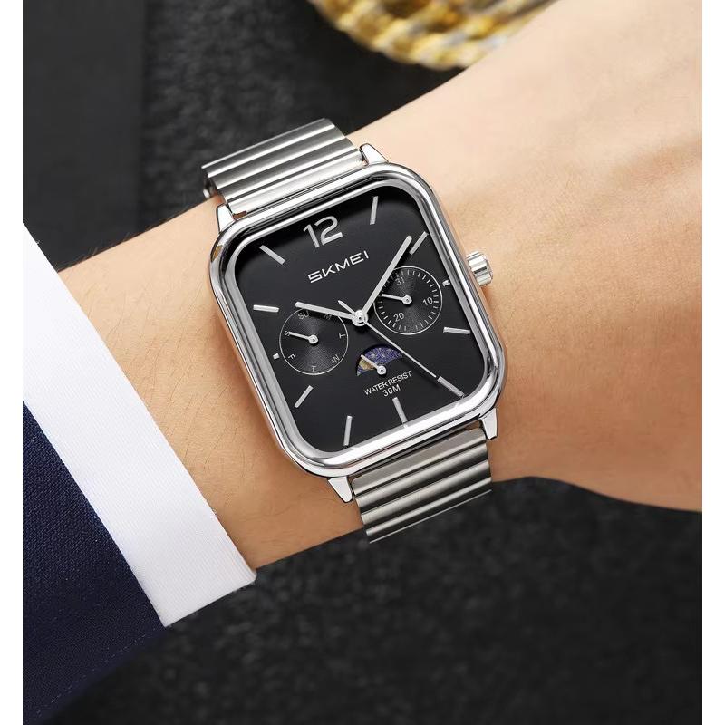 Fashion Waterproof Time Clock Wristwatches Business Movement Quartz Watches For Men Women Dress Watch Square Dial
