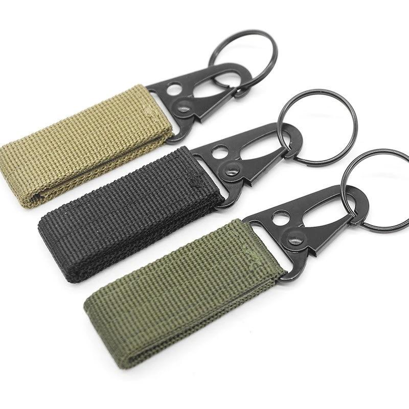 2ks taktická závěsná přezka Molle Nylonový popruh Karabina na opasek Trojúhelníkový přívěsek na klíče pro outdoorové lezení Camping Tool Příslušenství