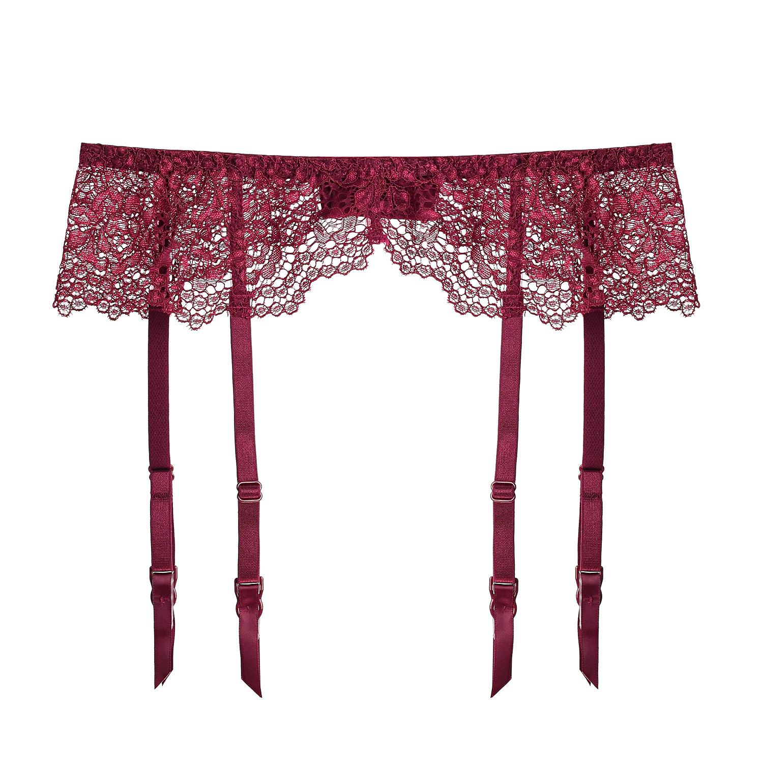 Elastic Sexy Lace Underwear Women Underwear Sexy Lingerie Lace Garter Belt Transparent Underwear Breathable Garter Belt 0370 бордовый