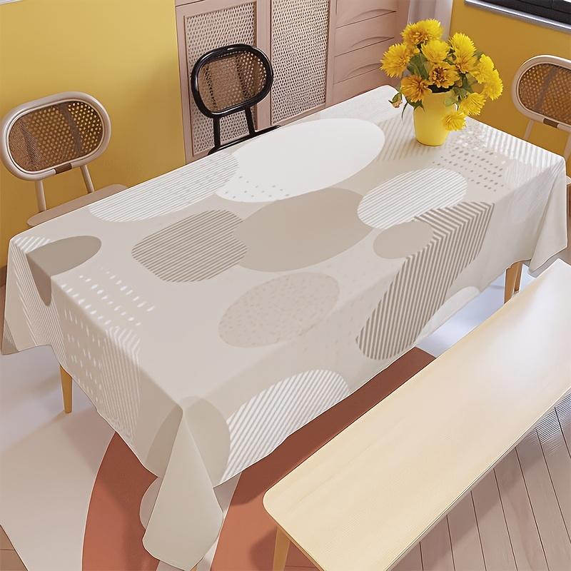 1pc Tablecovers Soft Fashionable Geometric Polka Dot Stripe Tablecloth | Polyester Material, Machine Washable, Easy to Clean, Lightweight, Suitable fo