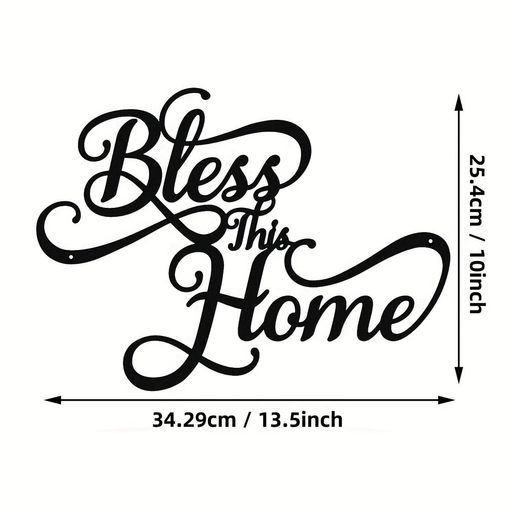 Metal Wall Art Home Blessing Sign, Entryway Living Room Decor, Halloween Christmas New Year Gift