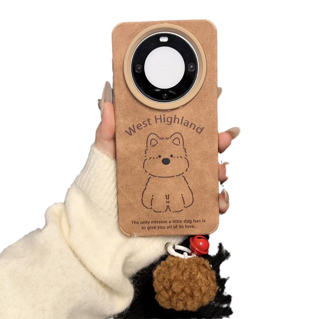 Cartoon West Highland Dog Huawei P70 Apple 16 Mobile Phone Case Oppreno12 All Inclusive Vivox100 Leather