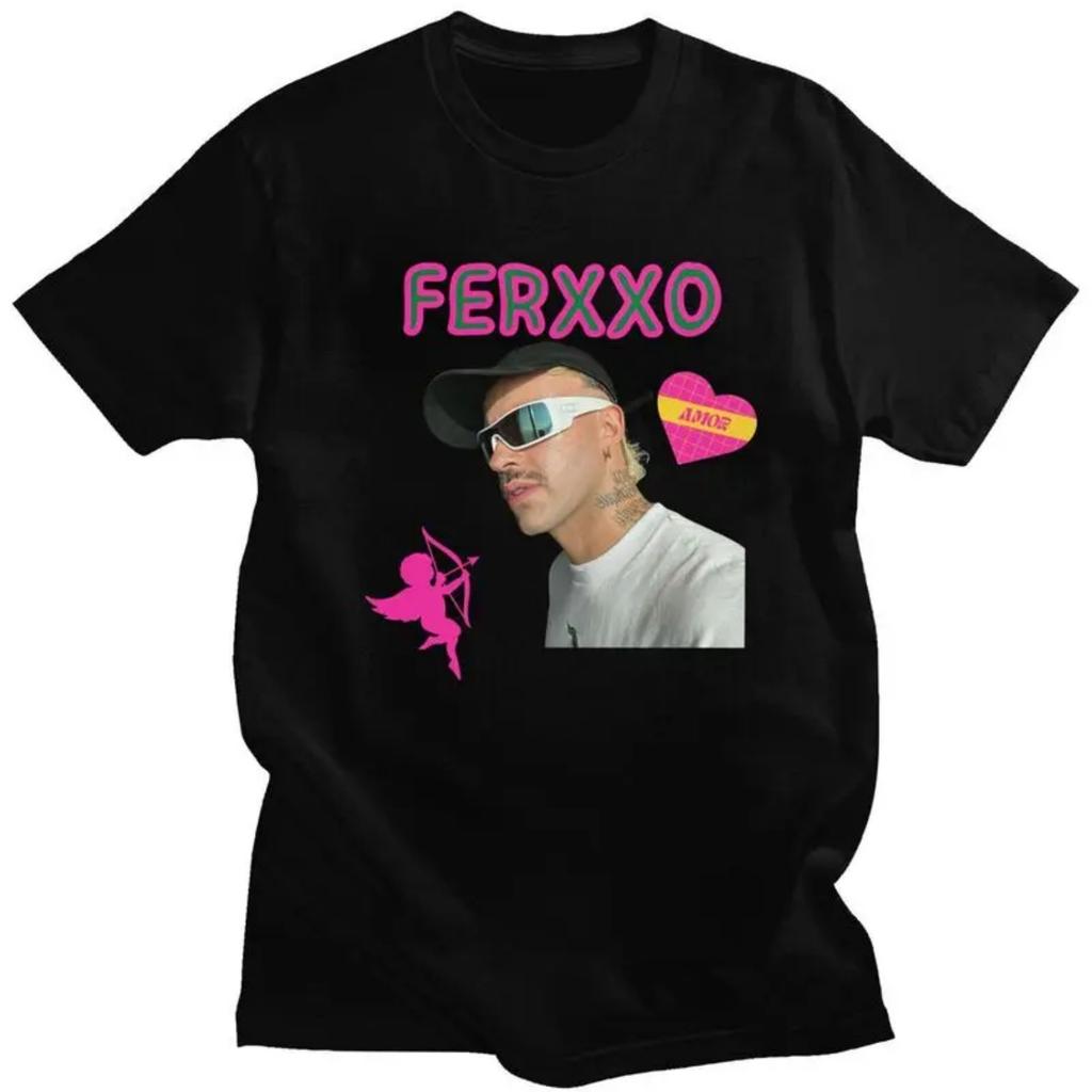 Custom Pop Singer Feid Ferxxo Tshirt for Men Short Sleeve T Shirt Cool T-shirt Loose Fit 100% Cotton Tee Gift Idea