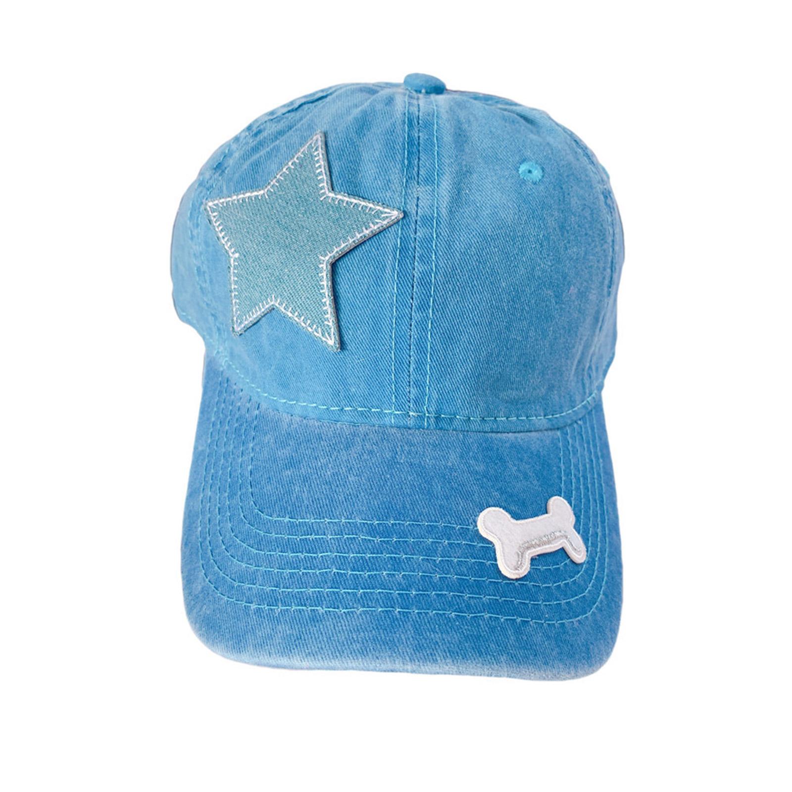 

Soft Cotton Cap Trucker Hat Vintage Baseball Cap Y2K Pink/Blue Adjustable Dad-Hat for Y2K Girls Women синий