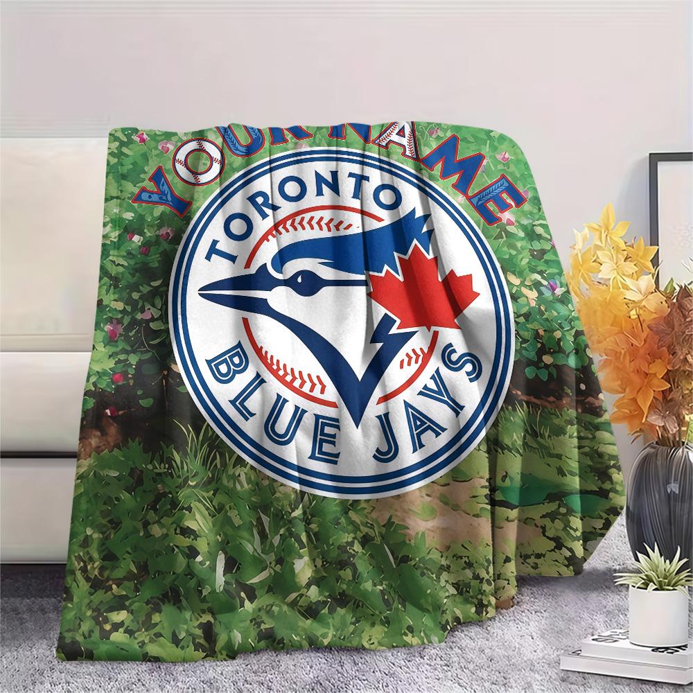 Custom Name Toronto Blue Jays2 Flannel Blanket, High quality Comfortable for All Seasons, Home Decor, Warmth and Comfort