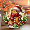 Christmas Gingerbread Man Tin Sign - Durable Metal Wall Art for Home, Garage, Bar, Cafe Decor, 2D Flat Print Holiday Plaque