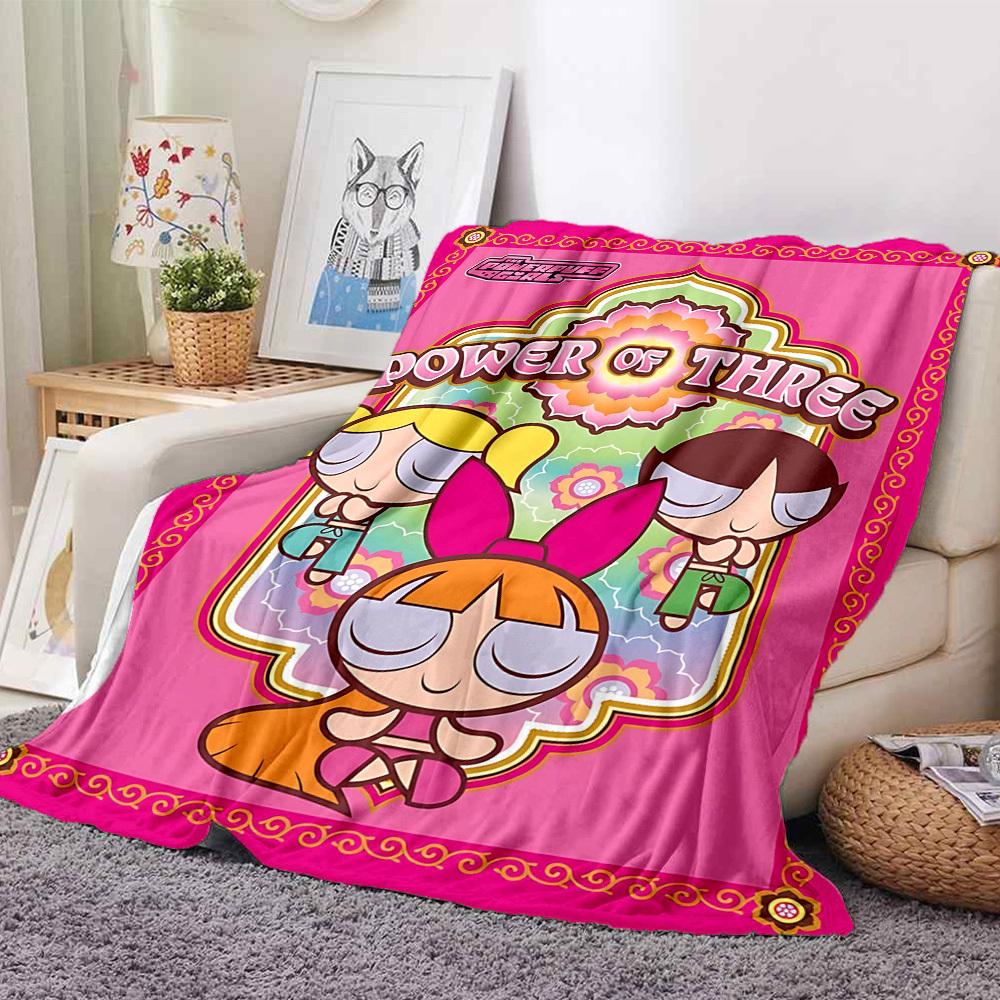 

1pc Powerpuff Girls Cozy Print Blanket - Lightweight Warm Flannel Throw Blanket For Sofa, Bed, Living Room, Office, Outdoor Travel 50 130cmx150cm