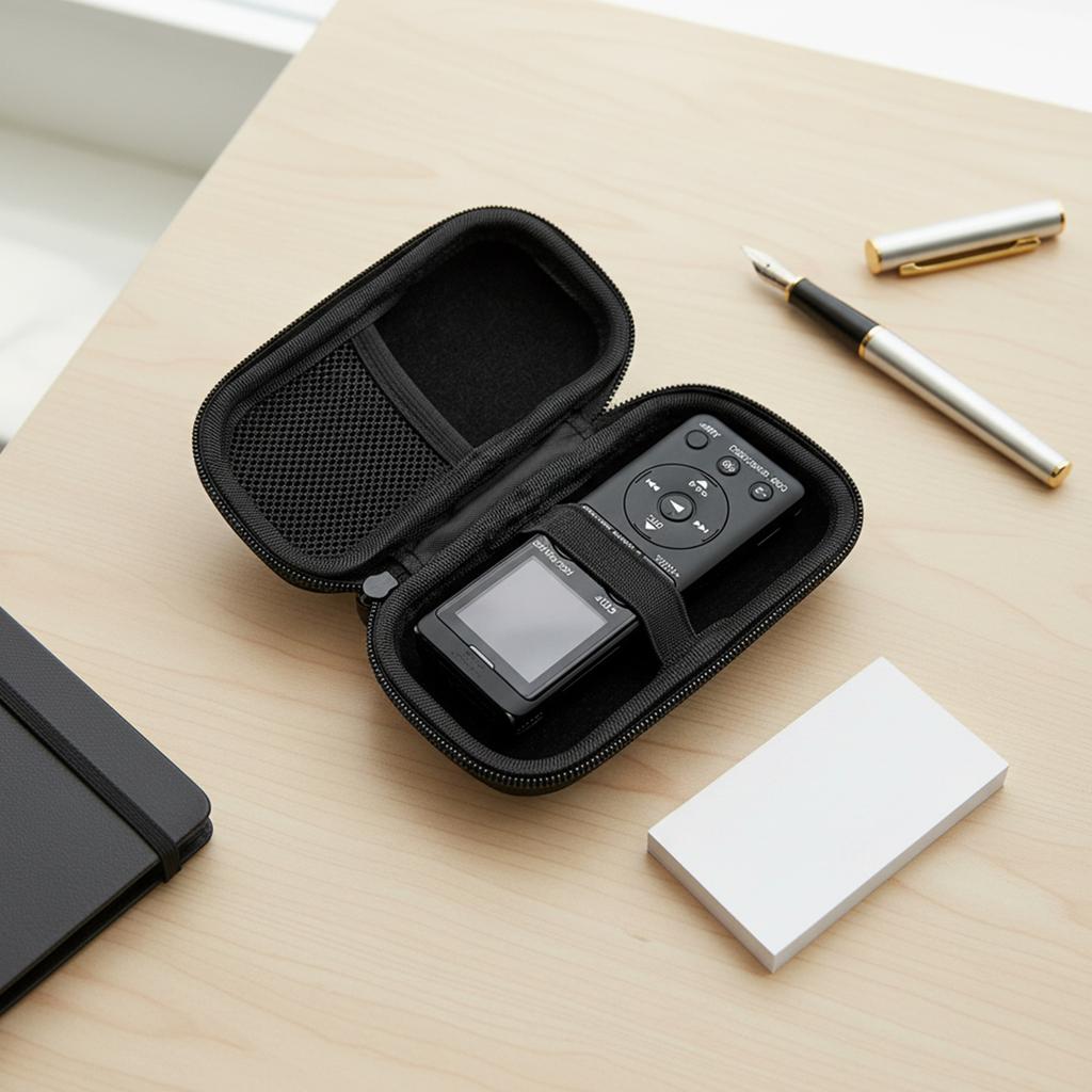 EVA Zipper Carrying Hard Case Cover Portable Travel Case for Sony ICD-UX570/PX370 Digital Voice Recorder