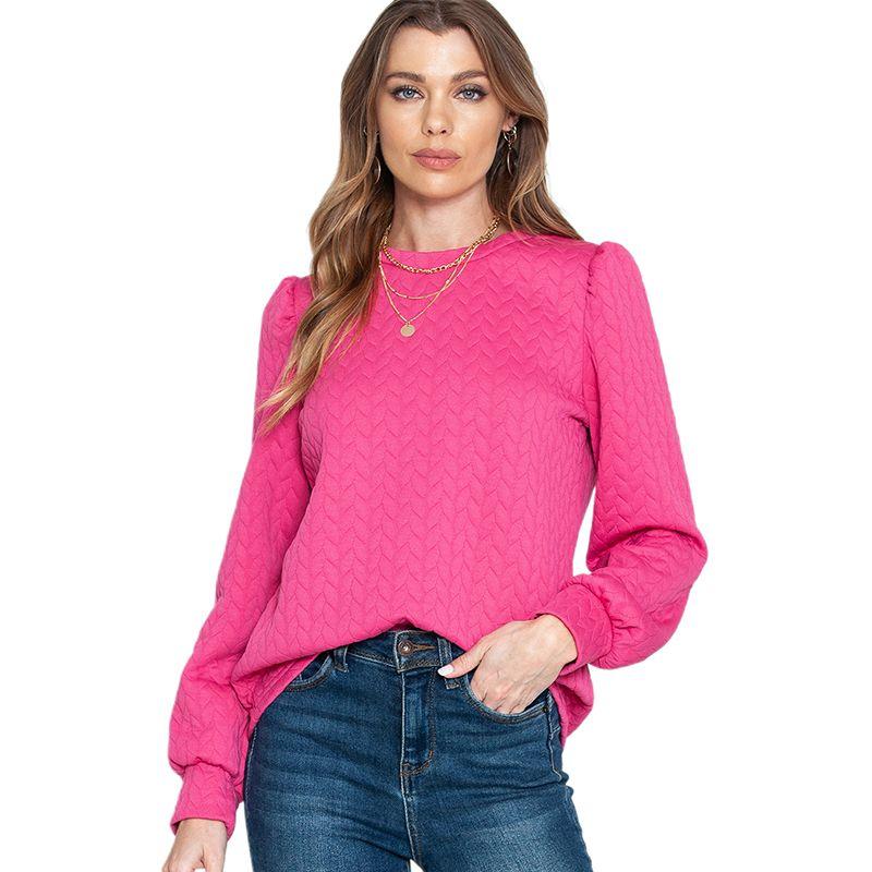 

Fashion Pure Color All-Matching Long Sleeve Pullover Hoodie Women 2024 Fall and Winter New Arrival Casual round Neck Bottoming Shirt Tops Women Rose Red Size XL fit (70.00 kg-75.00 kg