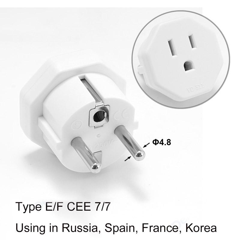 Adaptateur de prise UE CN AU US vers UE KR Adaptateur de voyage Chine Australien Américain vers Européen Euro Adaptateur d'alimentation Convertisseur AC Prise