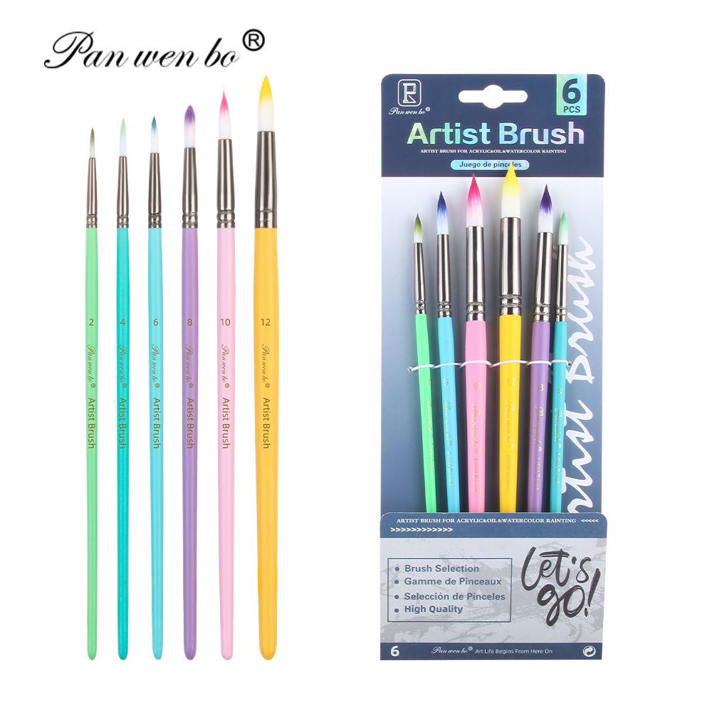 Set di 6 pennelli per pittura in nylon cross-border con gesso ad acqua e materiali artistici fai da te