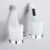 Wall Mounted Double Mouthwash Cup Holder Single Stainless Steel Bathroom Lavatory Toothbrush Matte Chrome Articles of Daily Use