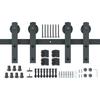 8FT Sliding Barn Door Hardware Kit, 330LBS Heavy Duty Barn Door Track Kit for Double Doors, Fit 3.7-4.3FT Total Wide and 1.3"-1.8" Thick 2 Door Panel,