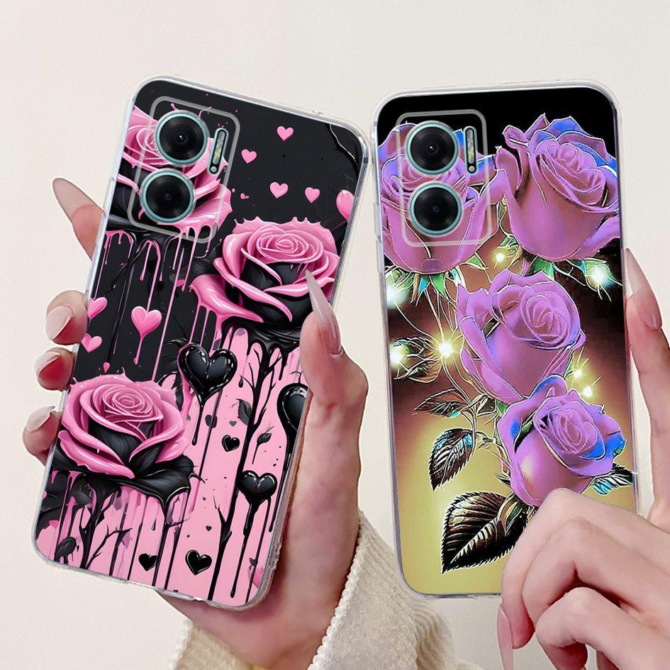 For Xiaomi Redmi Note 11E 5G Case Popular Flower Love Heart Soft Silicone Capa Back Cover For Xiaomi Redmi 10 11 Prime 5G Bumper