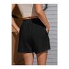 Schwarz-graue 2-teilige einfarbige Damen-Regular-Shorts