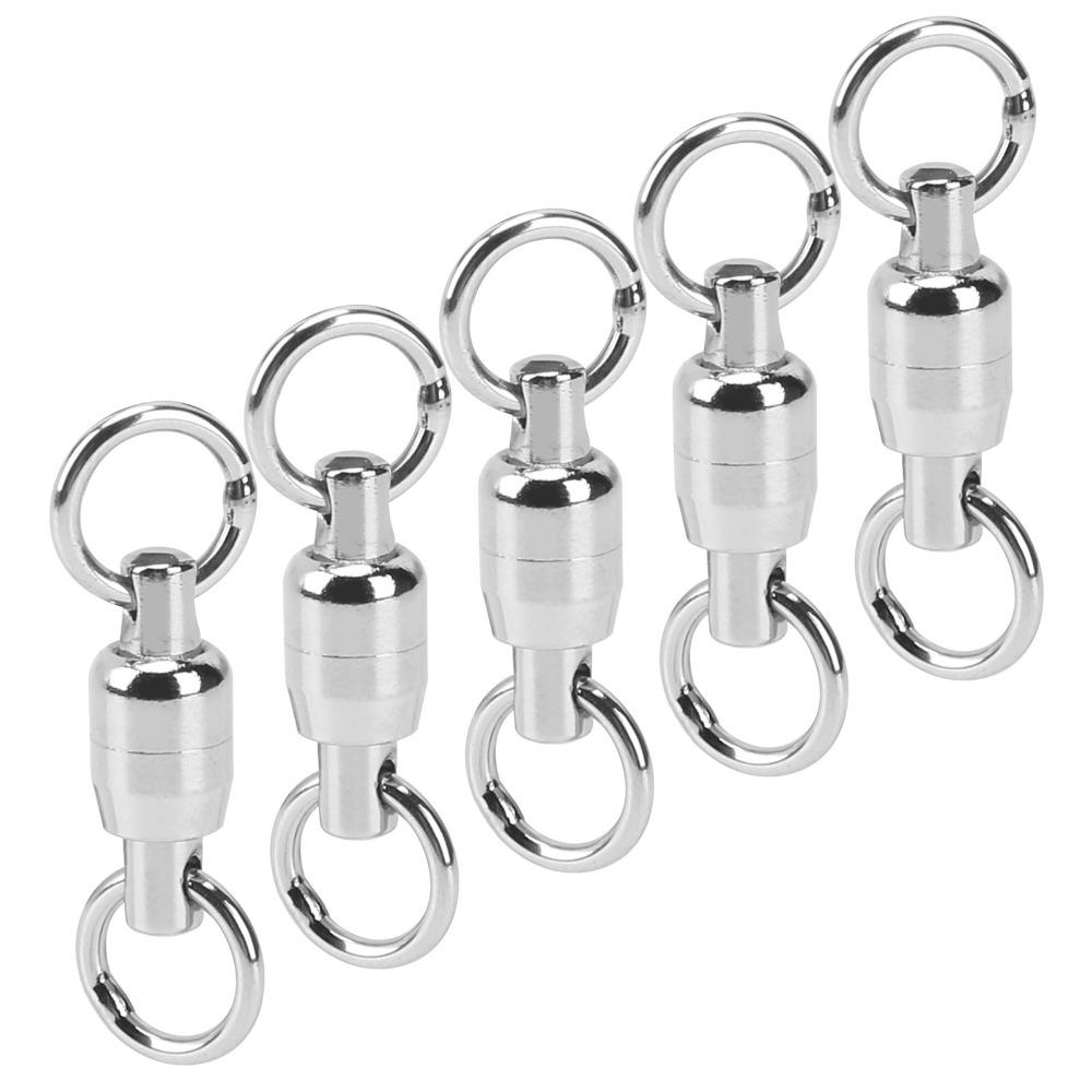 20PCS Stainless Steel Dual Ball Bearing Swivel Rolling Swivel Connector  Fishing Hook Connector,