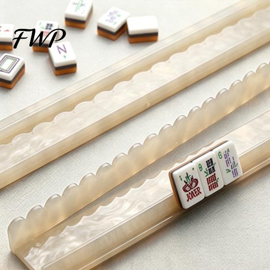 Mah Jongg Rack Mahjong with Detachable Magnetic Pusher, Scalloped Acrylic Set Tile Holder & Pusher Set, American Accessories