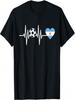 Argentinien Flagge Herzschlag EKG Puls Liebe Mein Land T-Shirt