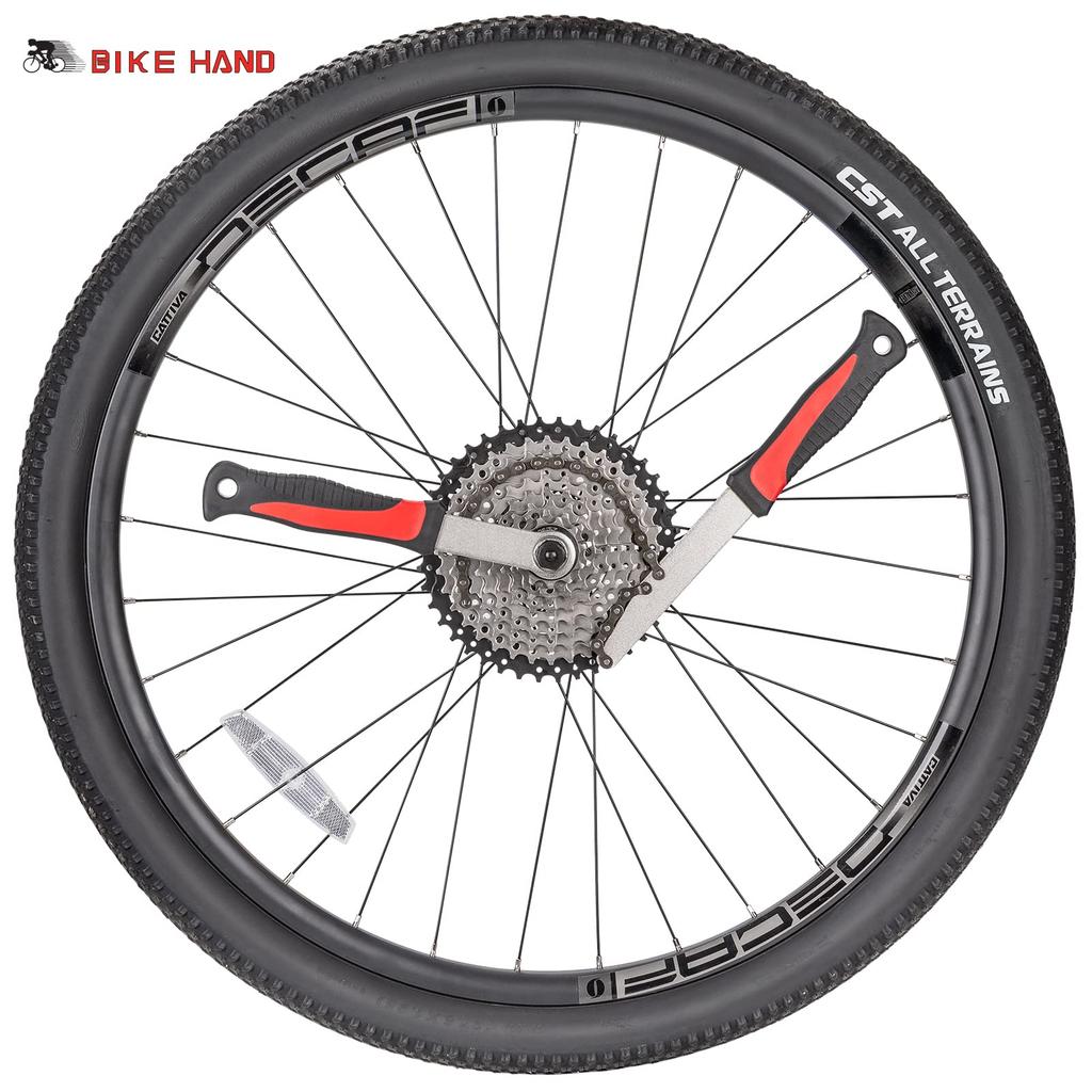 BIKE HAND Bicycle Sprocket Replacement Tool Compatible with Speed Sprocket Remover and Freewheel Set, 7-11 Remover, Black/Red