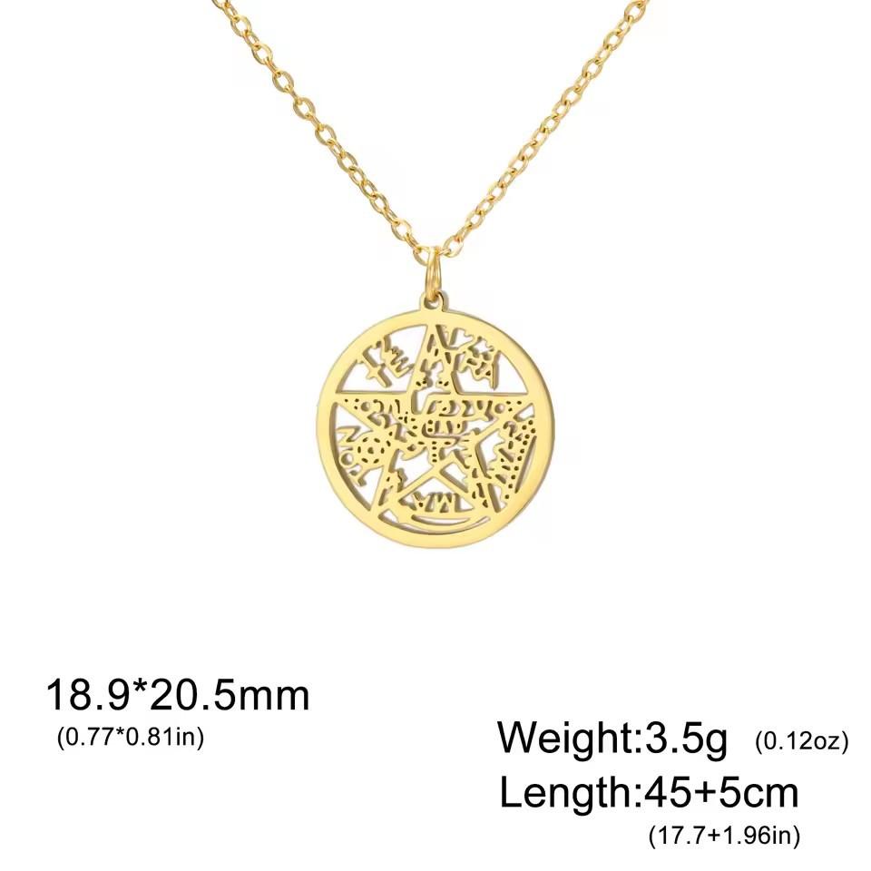 Collana Ciondolo Stella a Cinque Punte Svuotata a Forma di S con Doppio Foro Design Versatile Nodo Miko Gioielli