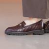 HIMIKO Track Sole Quilted Bit Loafers D with a genuine sheepskin leather and lightweight (651324, Brown, 255) soft, cushioned, sole.