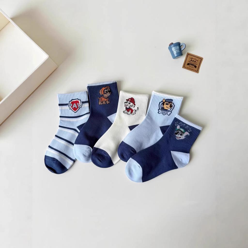 Boy's Cotton Mid-Calf Socks - Cartoon Paw Patrol, Spring/Autumn, Medium/Large Sizes