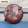 450ml Yixing Purple Clay Teapots Handmade Stone Scoop Pot Raw Ore Dragon's Blood Sand Mud Kettle With Strainer Zisha Teaset Gift