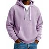 QICED Men's Fashion Autumn/Winter Long Sleeves Hooded Casual Solid Color Print Autumn Winter Hoodie