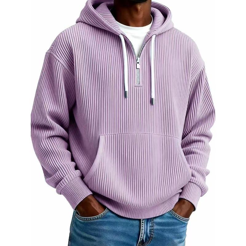 QICED Men's Fashion Autumn/Winter Long Sleeves Hooded Casual Solid Color Print Autumn Winter Hoodie