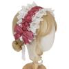 Women Ribbon Bowknot Headband Lace Pleated Edge Kawaii Maid Cosplay Props