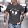 Summer Round Neck Funny Cat Pattern Printed Top Fashionable Casual Pure Cotton Short Sleeved Men's T-shirts