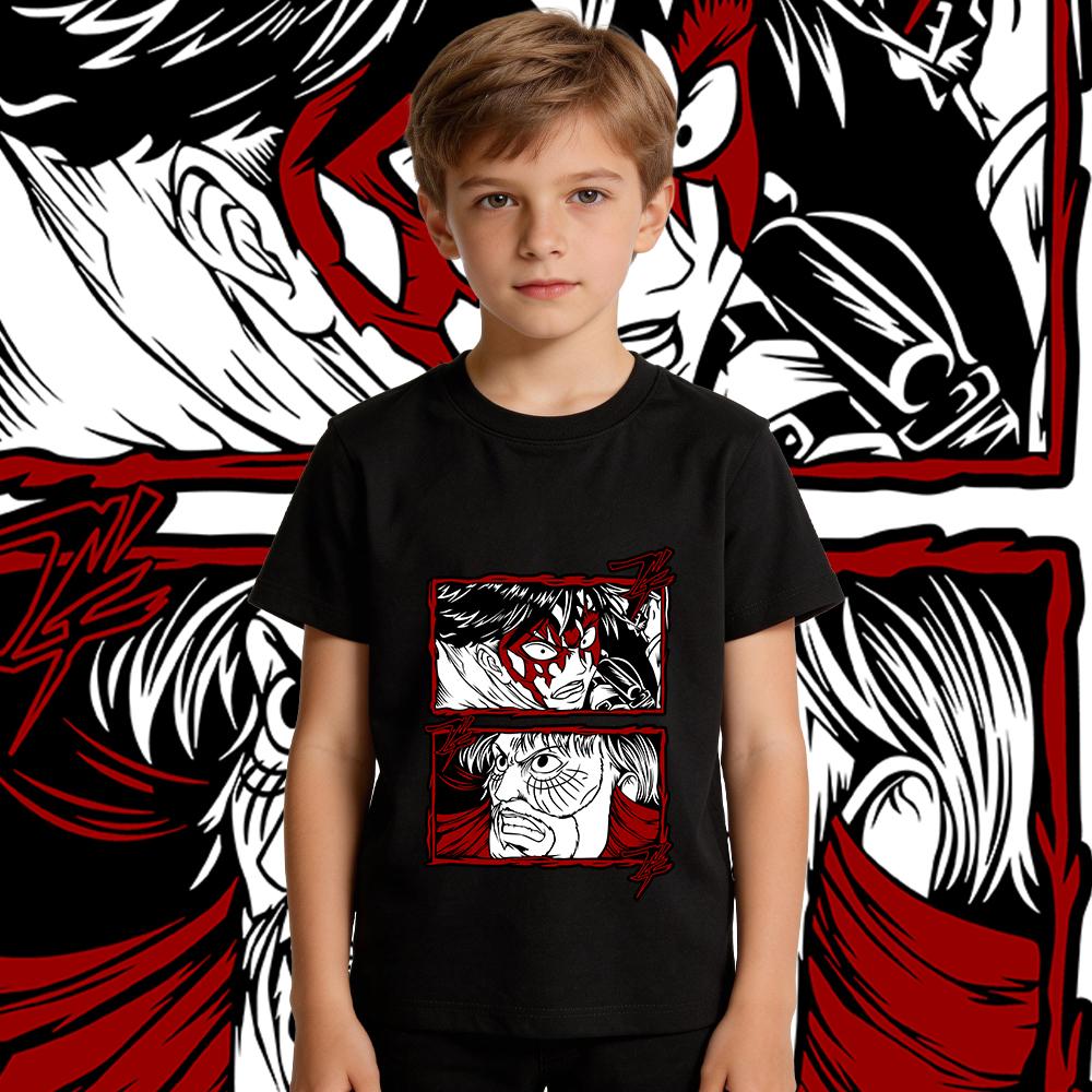 Aot Levi x Sieg Anime Print Cotton T Shirt Boys Girls Casual Short Sleeve Summer Top Soft Breathable Kids Clothing